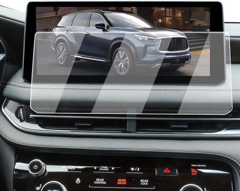 EcoZen حماية شاشة لسيارة إنفينيتي QX60 من 2022-2026 - واقي شاشة زجاجي مقسى 9H بحجم 12.3 بوصة لنظام الملاحة لملحقات QX60 (Pure/Luxe/Sensory/Sport/Autograph) - شفاف عالي الدقة ومضاد لبصمات الأصابع - Image 1